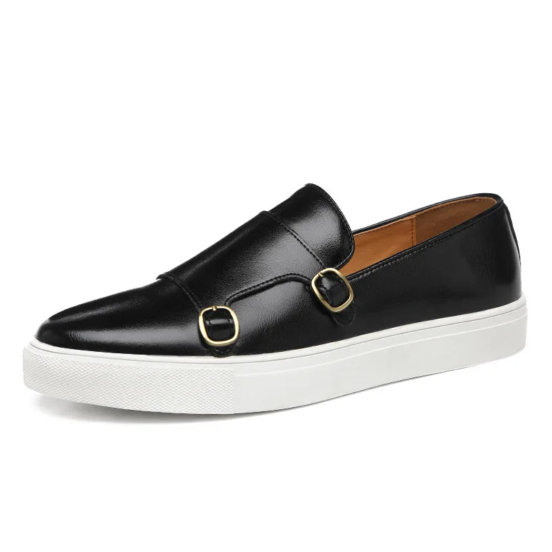 Mocassins Style Britannique Boucle Homme Noir Marron – CLEVI Paris