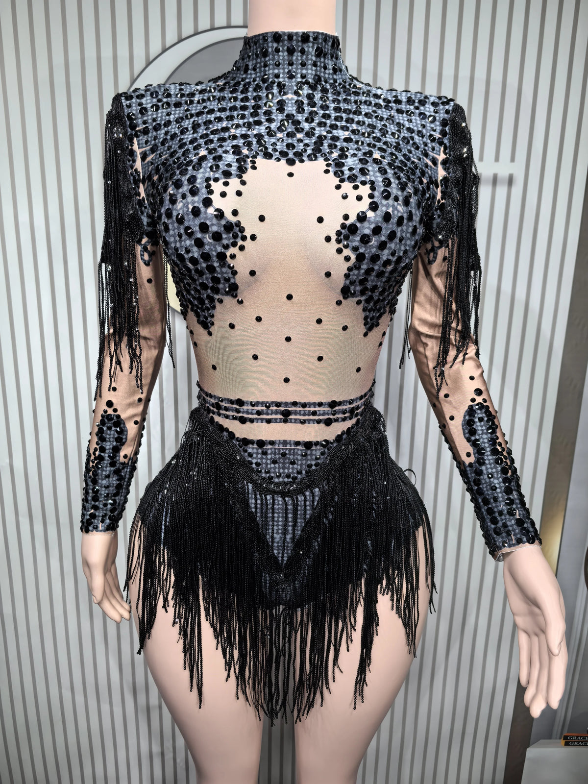 Body Sequins Franges Élastique Danse Scène Nightclub – CLEVI Paris