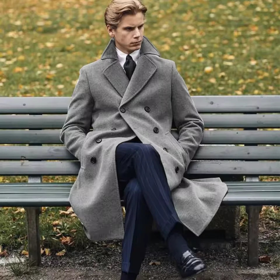 Manteau long homme à double boutonnage – CLEVI Paris