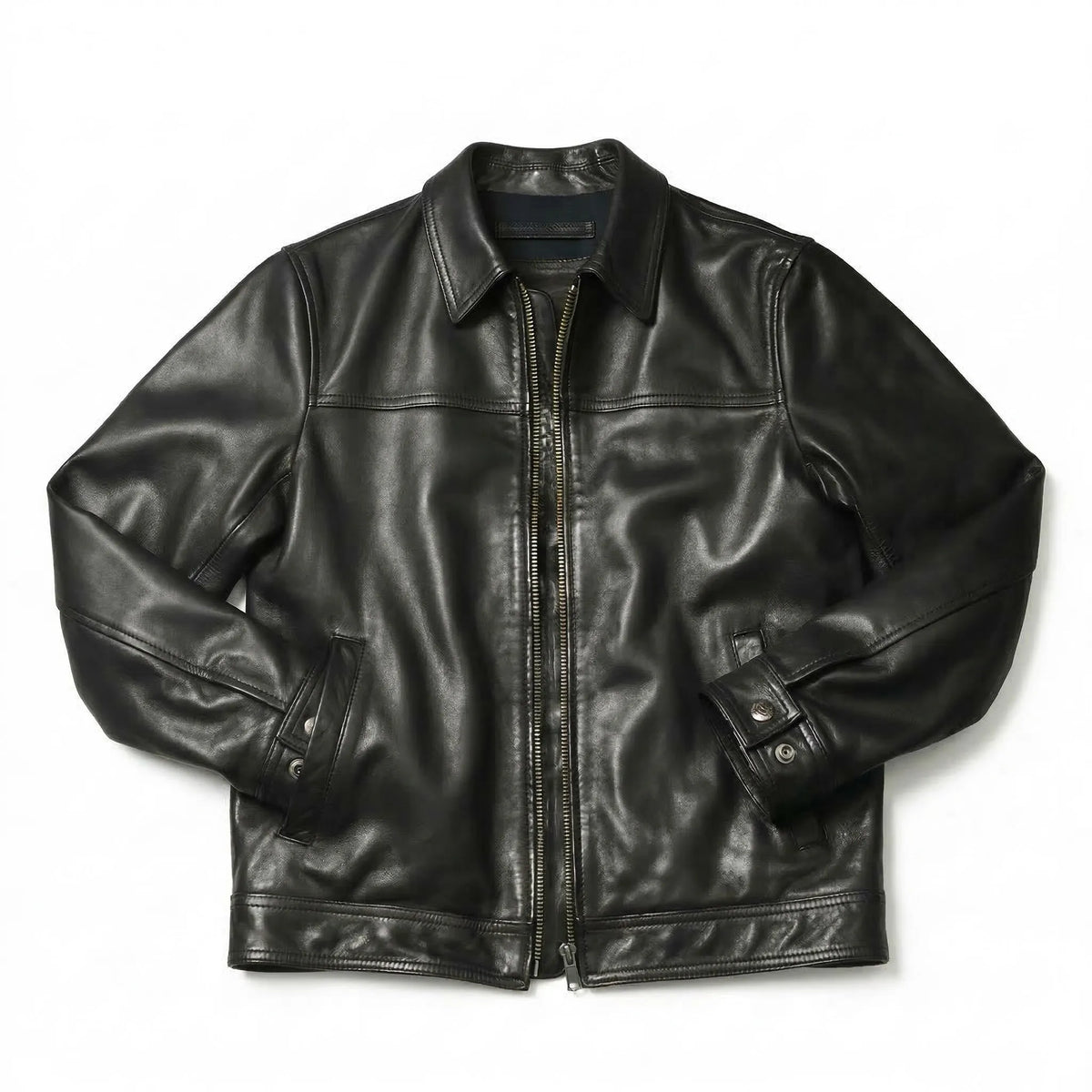 Veste homme en cuir de mouton noir – CLEVI Paris