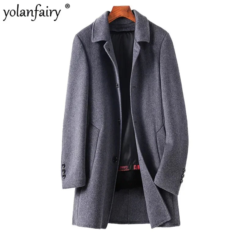 Manteau homme YOLANFAIRY en laine mélangée – CLEVI Paris