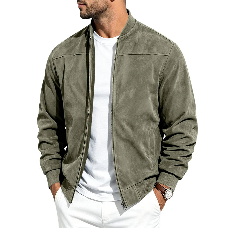 Blouson aviateur homme zippé à col rond – CLEVI Paris