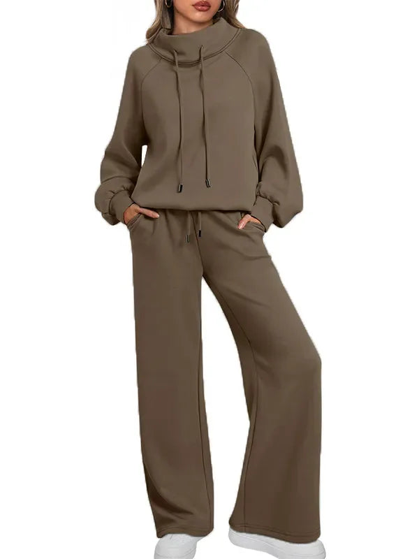 Ensemble femme col montant et pantalon large – CLEVI Paris