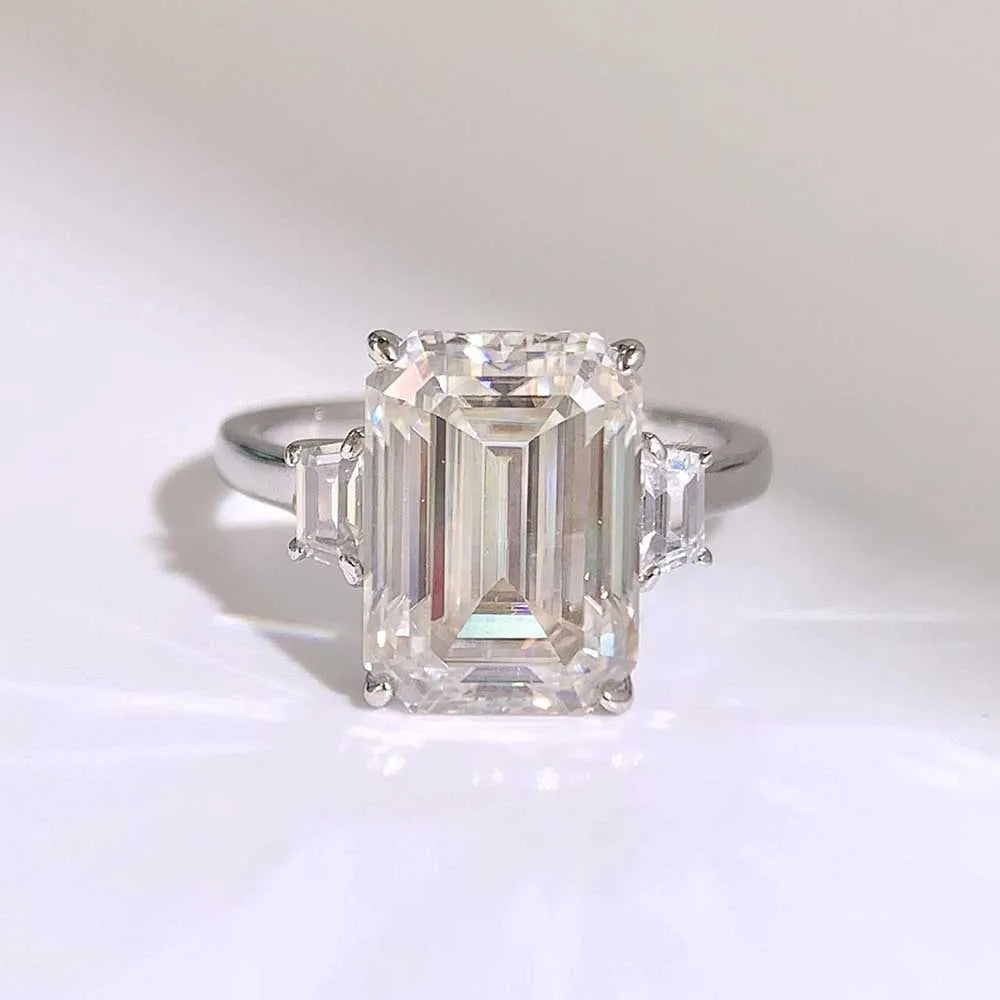 Bague Moissanite 10CT Argent 925 Plaqué Or 18K – CLEVI Paris