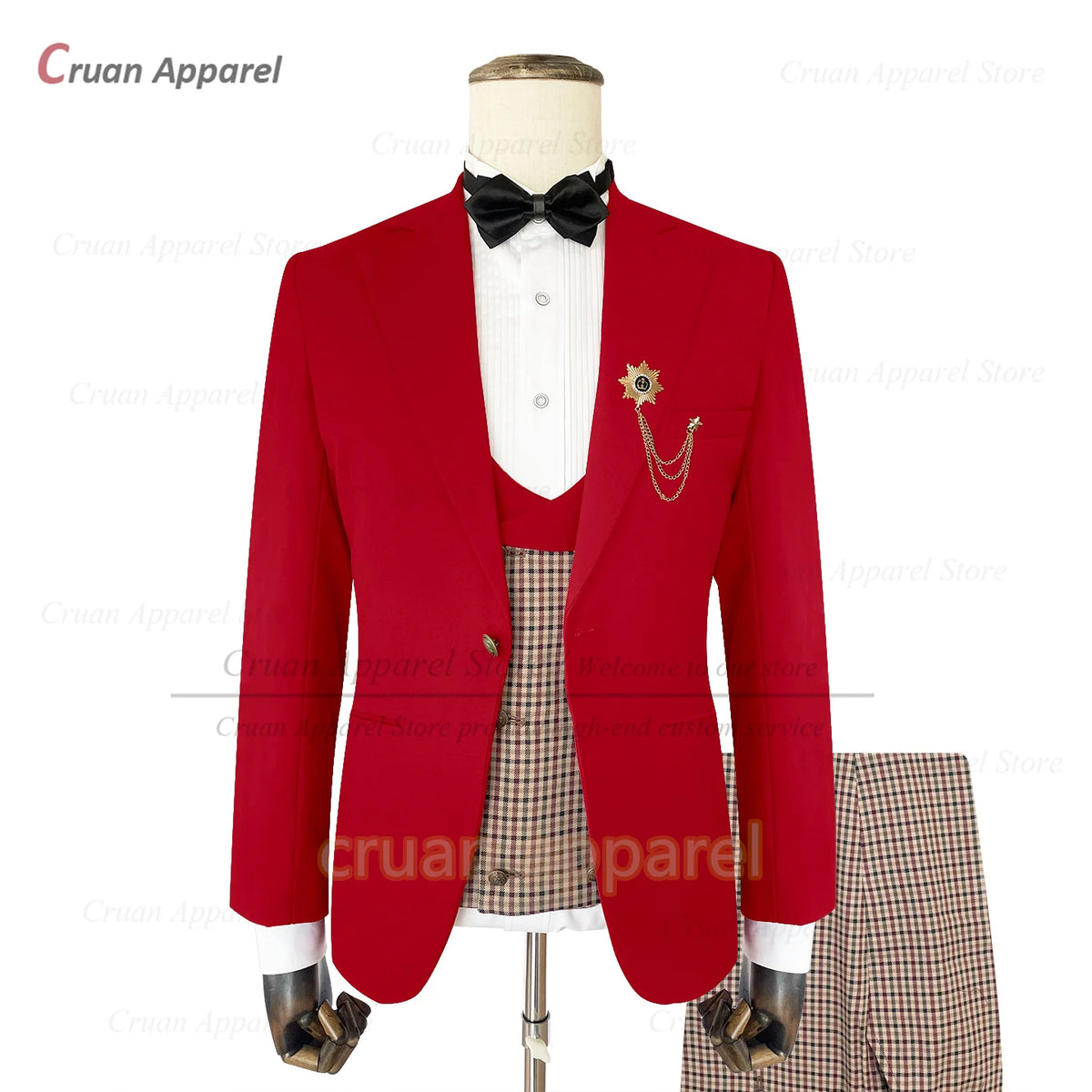 Costume homme 3 pièces à carreaux – CLEVI Paris