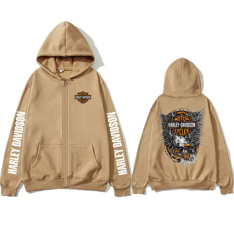 Sweatshirt Zippé à Capuche Harley Davidson – CLEVI Paris