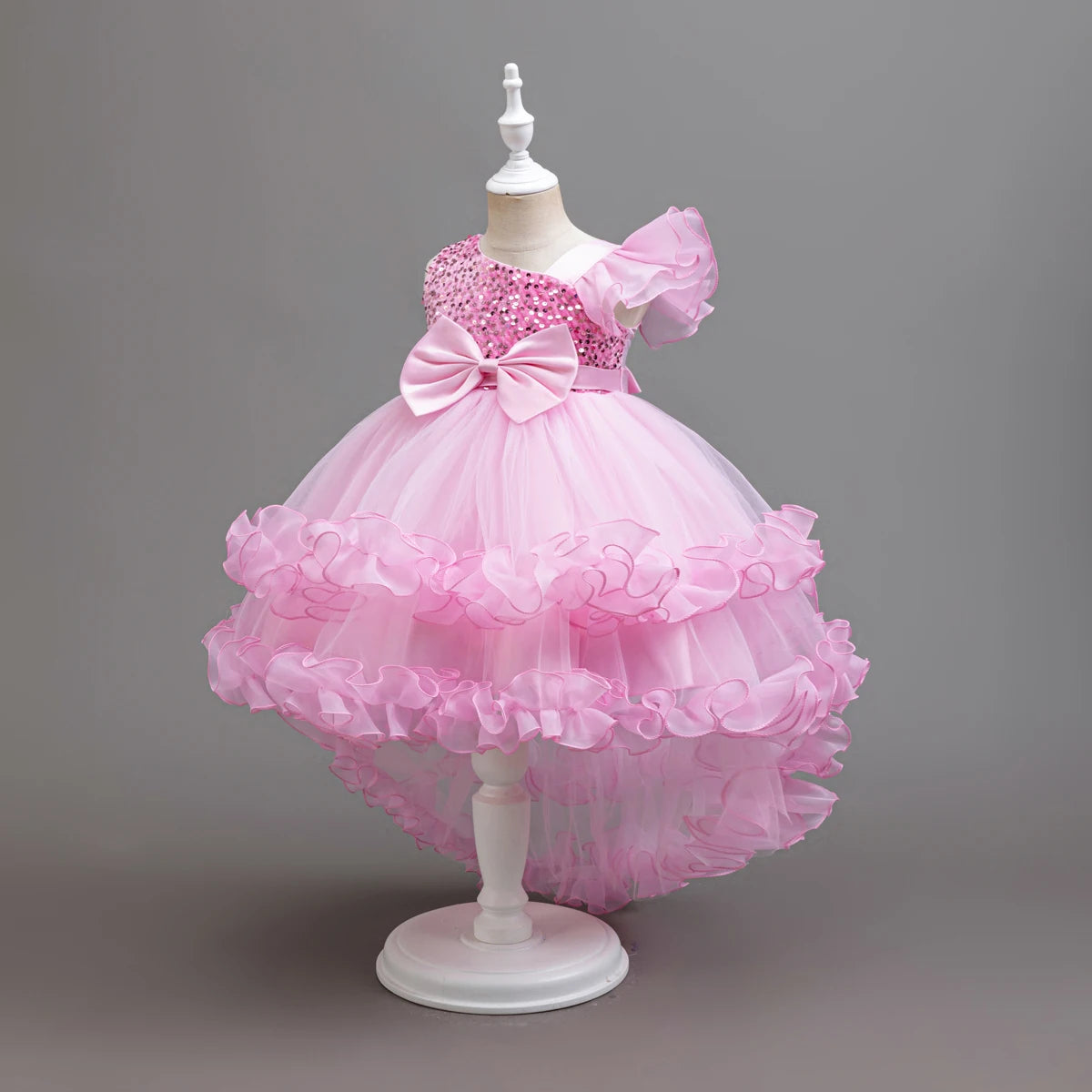 Robe cérémonie fille fleurie à nœud – CLEVI Paris