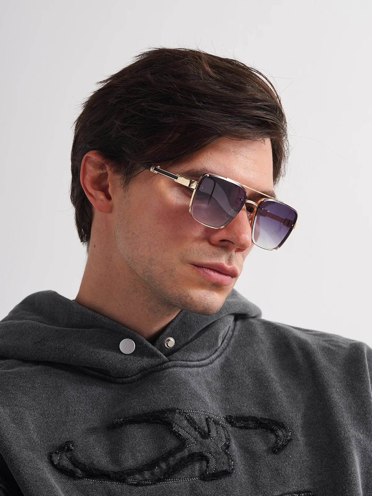 Lunettes de Soleil Carrées Cuivre Dégradé UV400 Luxe Homme – CLEVI Paris