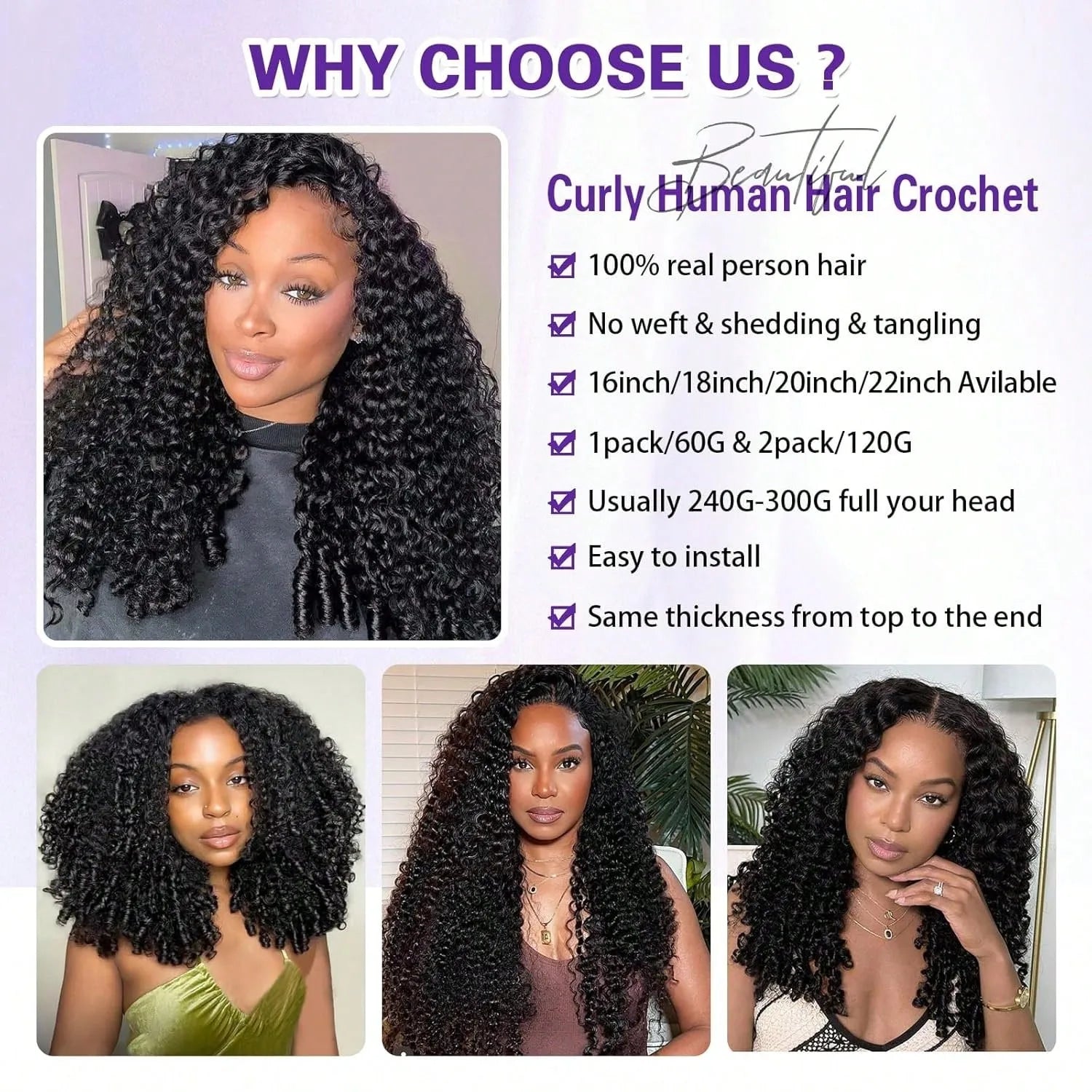 Extensions Cheveux Crochet Bouclées Remy Hair – CLEVI Paris