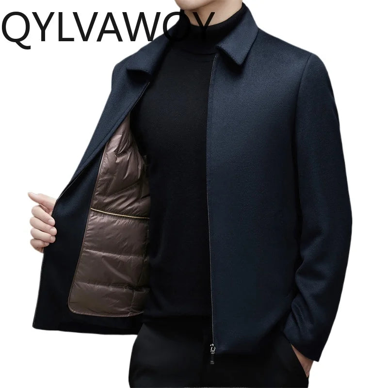 Veste homme laine et cachemire bleu marine – CLEVI Paris