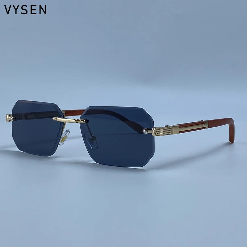 Lunettes de Soleil Rimless Polygone Punk Vintage Homme – CLEVI Paris