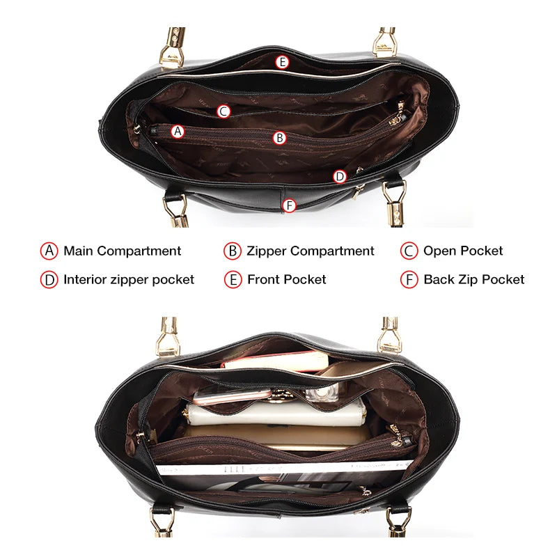 Sac Cabas Cuir Fendu Grande Capacité Femme Bureau – CLEVI Paris