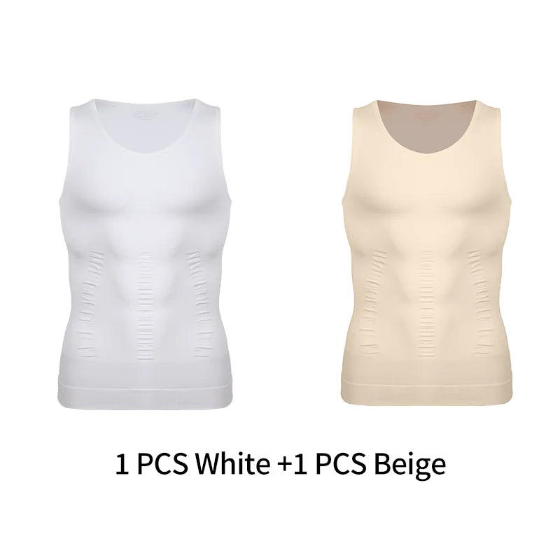 Gaine Amincissante Homme Débardeur Compression Ventre Plat Soutien Dorsal – CLEVI Paris