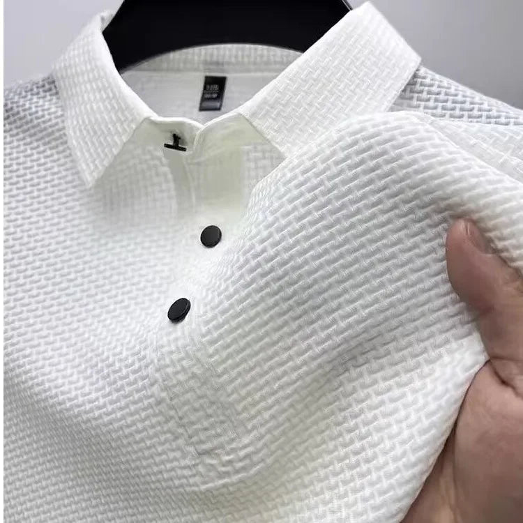 Polo Homme Ice Silk Ajourné Manches Courtes Respirant Business Casual Été Multi-Couleurs M-5XL – CLEVI Paris
