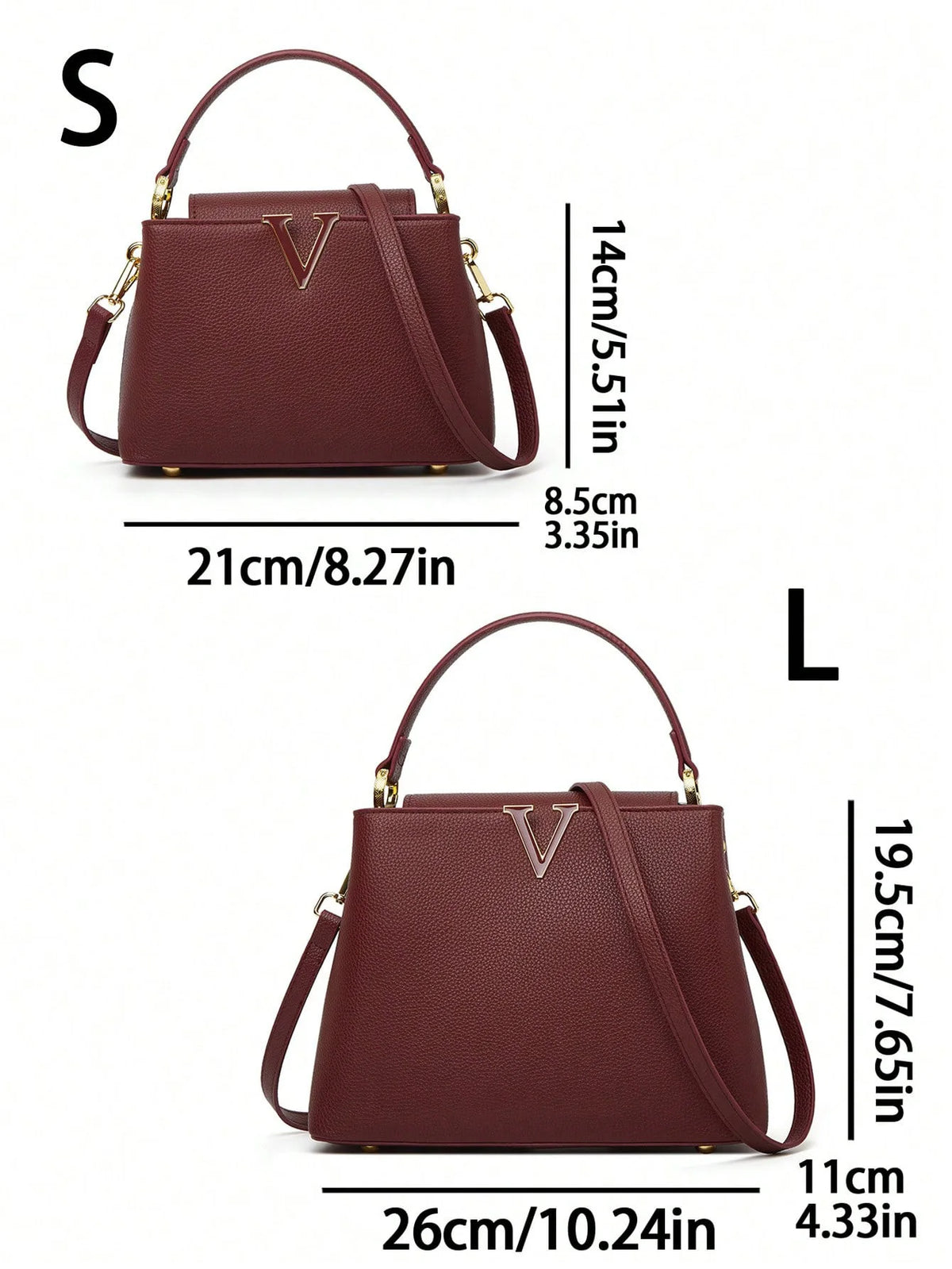 Mini Sac Seau PU Décor V Femme Croisé & Main Tendance – CLEVI Paris