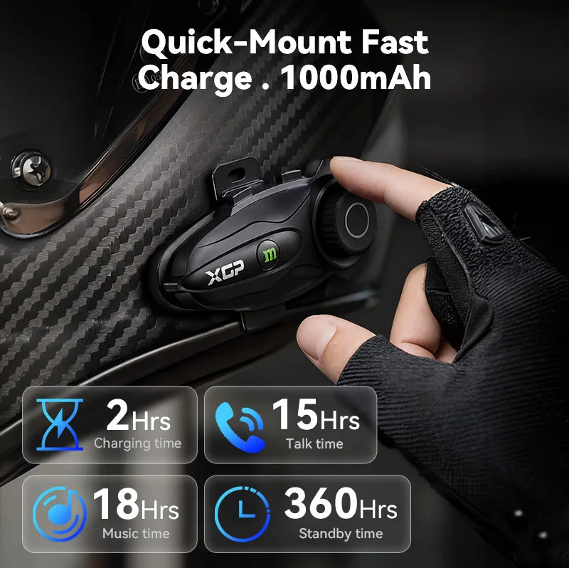 Intercom Moto XGP X10 Bluetooth 5.3 IP67 10 Riders 1km – CLEVI Paris