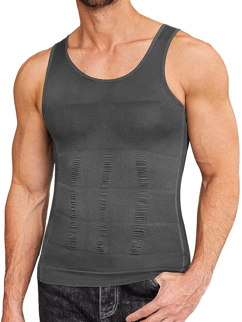 Gaine Amincissante Homme Débardeur Compression Ventre Plat Soutien Dorsal – CLEVI Paris