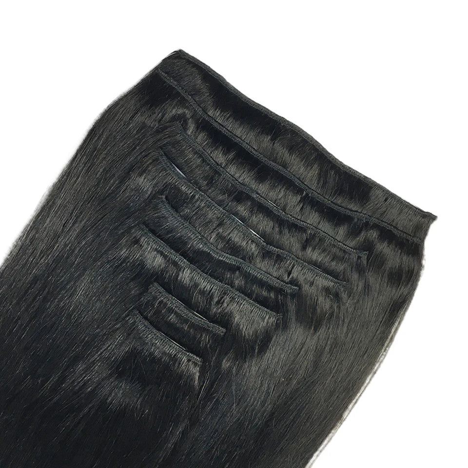 Extensions Clips Cheveux Humains Remy Lisses 8 Pcs – CLEVI Paris