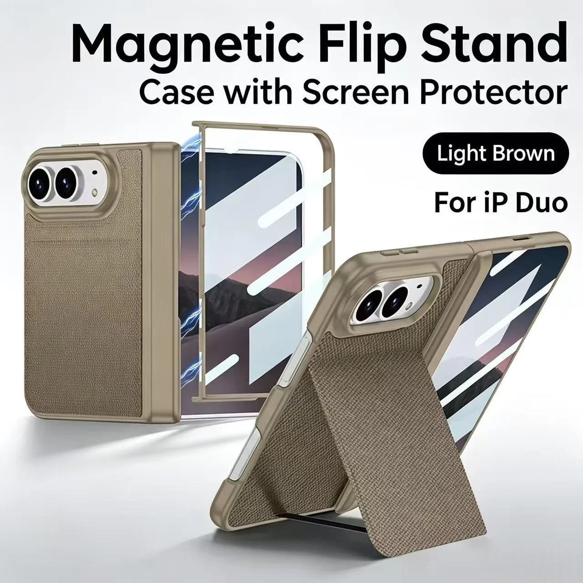 Étui iPhone Duo tissé avec support discret – CLEVI Paris