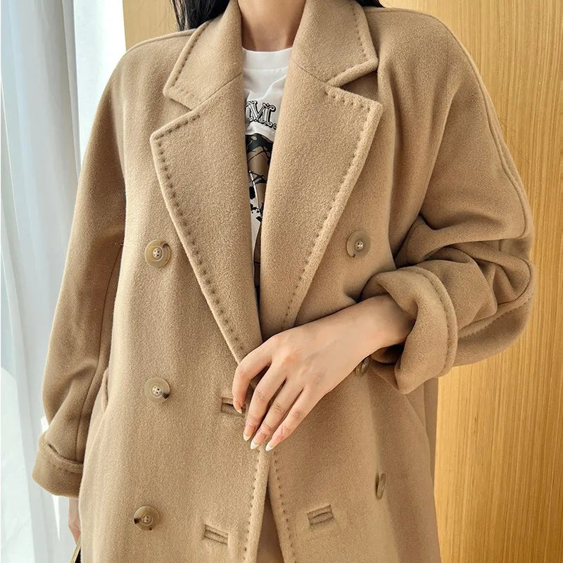 Manteau femme laine et cachemire croisé – CLEVI Paris