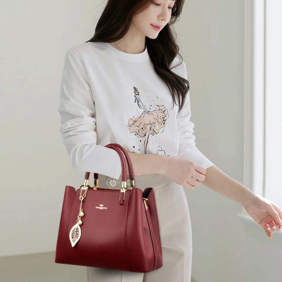 Sac Fourre-Tout Femme Cuir Microfibre 3 Compartiments 29x22cm – CLEVI Paris
