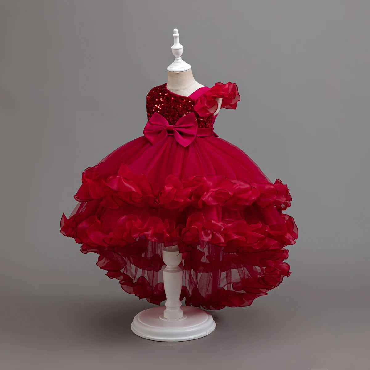 Robe cérémonie fille fleurie à nœud – CLEVI Paris