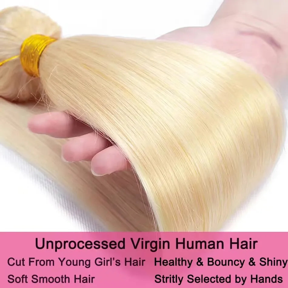 Bundles Cheveux Humains Lisses Blonde 613 Brésiliens Très Longues Cheetahbeauty – CLEVI Paris