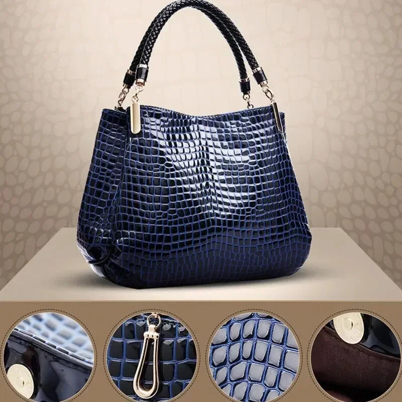 Sac Seau TPU Brillant Motif Crocodile Femme 36x11x29cm Bureau – CLEVI Paris