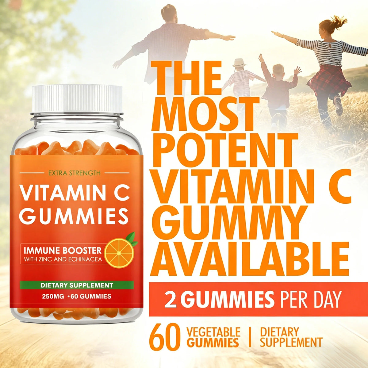 Vitamine C, 60 gommes à mâcher – CLEVI Paris