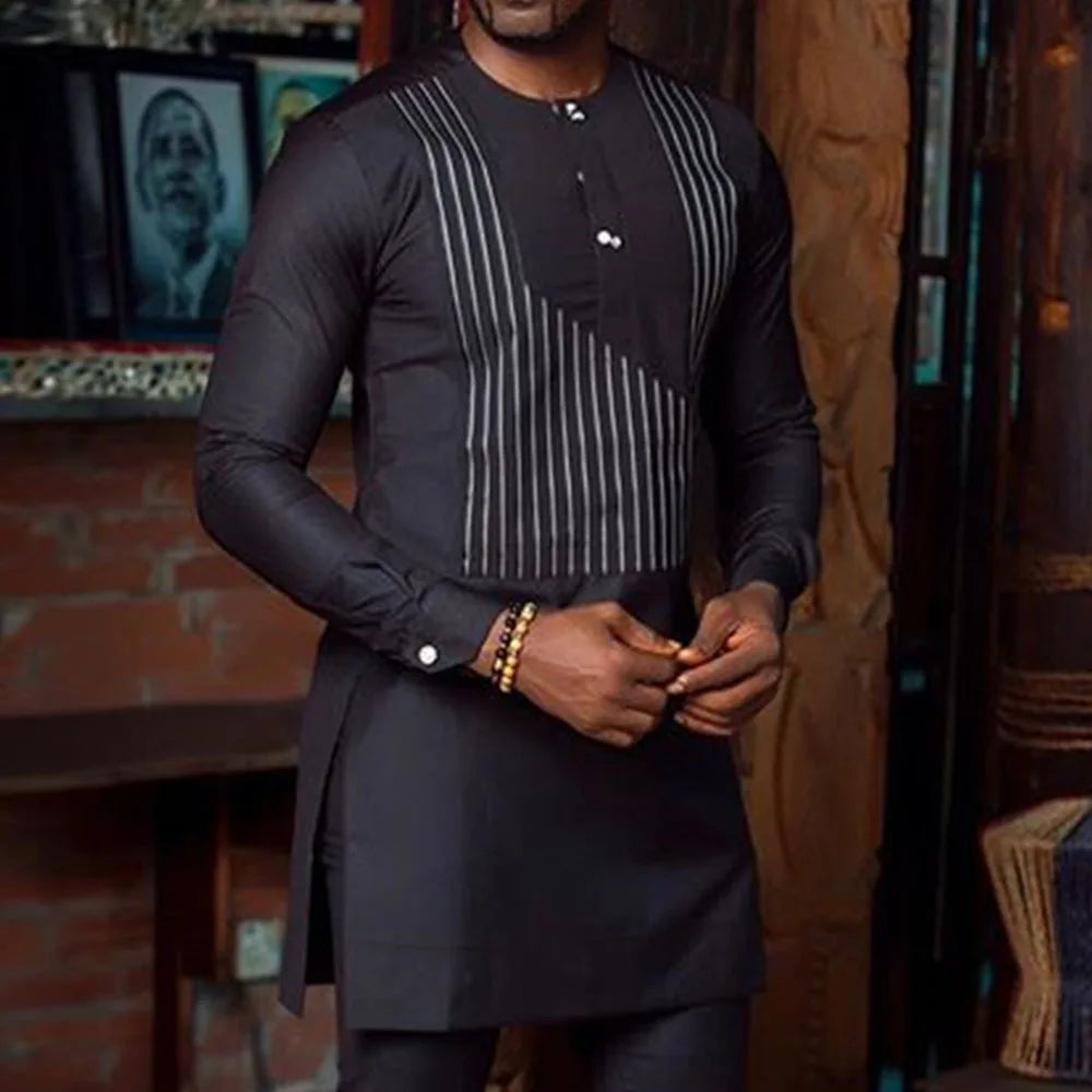 Ensemble 2 Pièces Homme Style Africain Broderie Tuxedo – CLEVI Paris