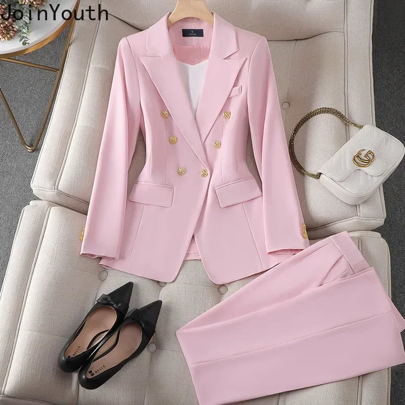 Ensemble femme blazer et pantalon droit – CLEVI Paris