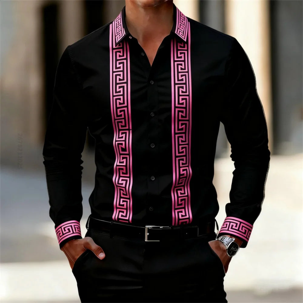 Chemise Imprimée Homme Manches Longues – CLEVI Paris