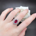 Bague Femme Rubis 2 Carats Or Blanc 18K – CLEVI Paris