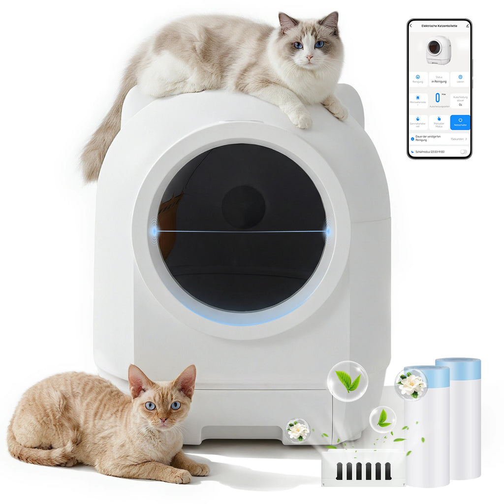 Litière autonettoyante connectée pour chat – CLEVI Paris