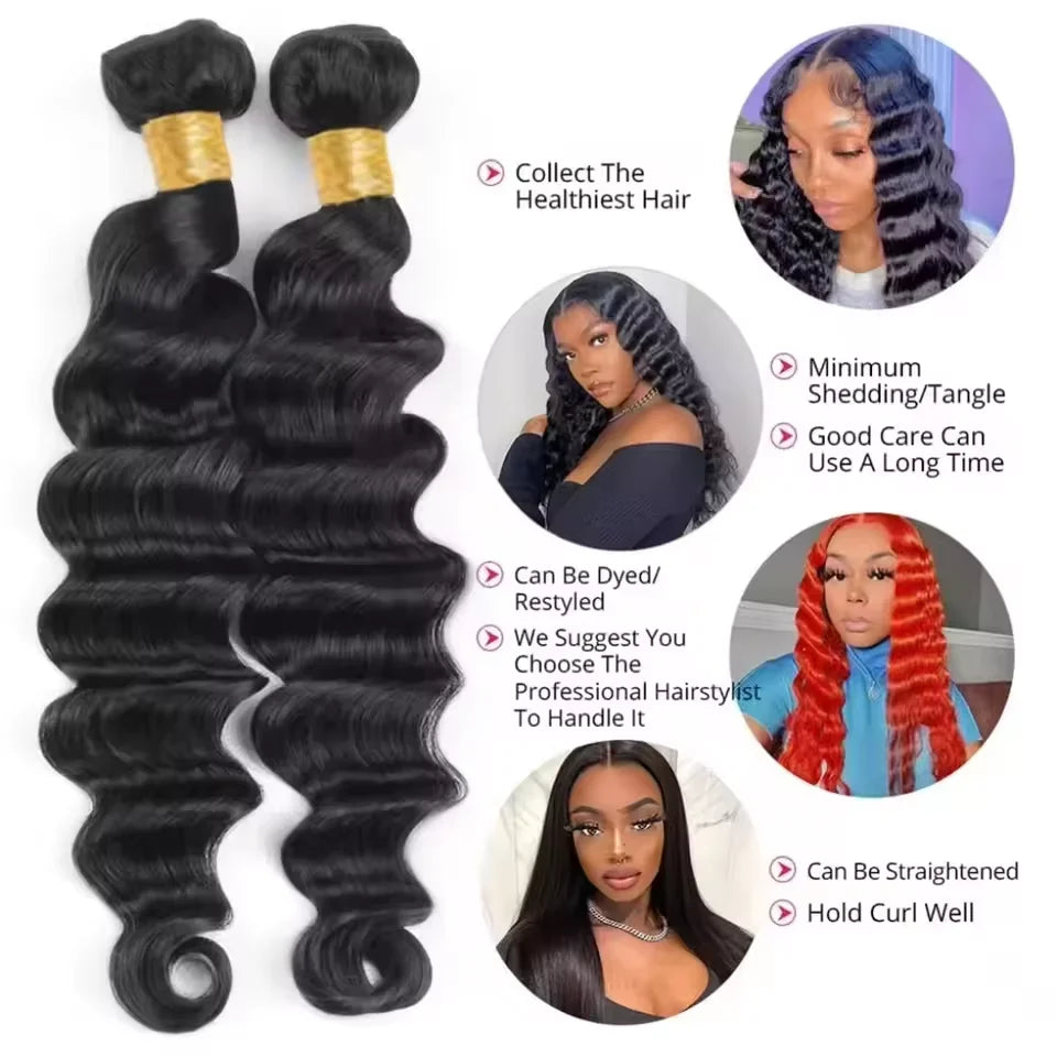 Mèches Brésiliennes Deep Wave Remy Naturelles Femme – CLEVI Paris