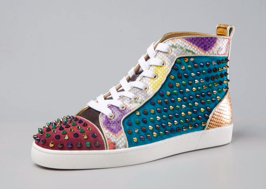 Sneakers Montantes Spikes Multicolores Homme – CLEVI Paris
