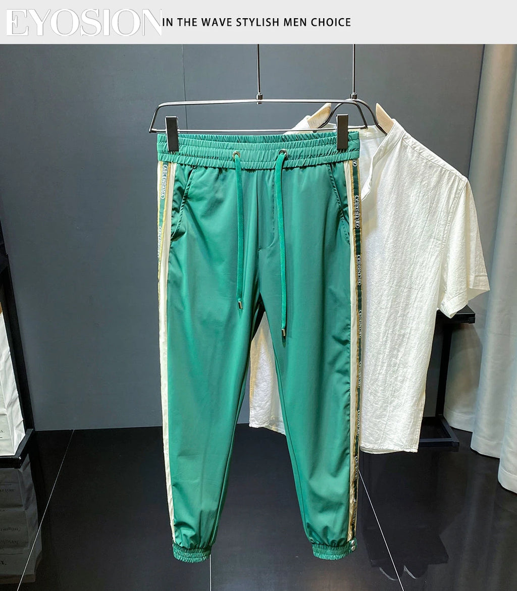 Pantalon Homme Casual À Rayures Slim Fit Jogger Séchage Rapide M-4XL – CLEVI Paris