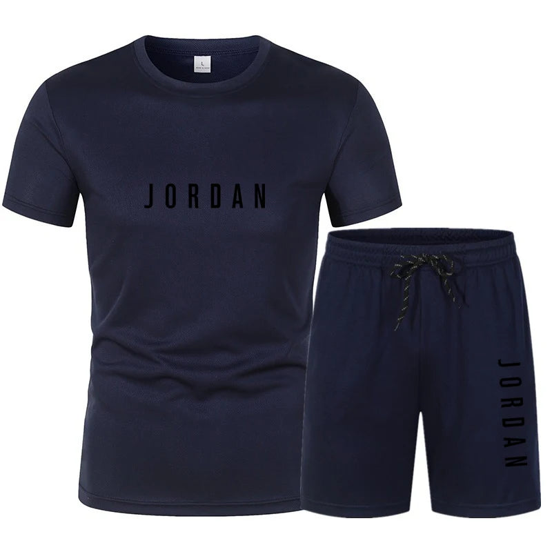 Ensemble Homme T-Shirt Col Rond + Short Imprimé Digital Casual Sport Été – CLEVI Paris