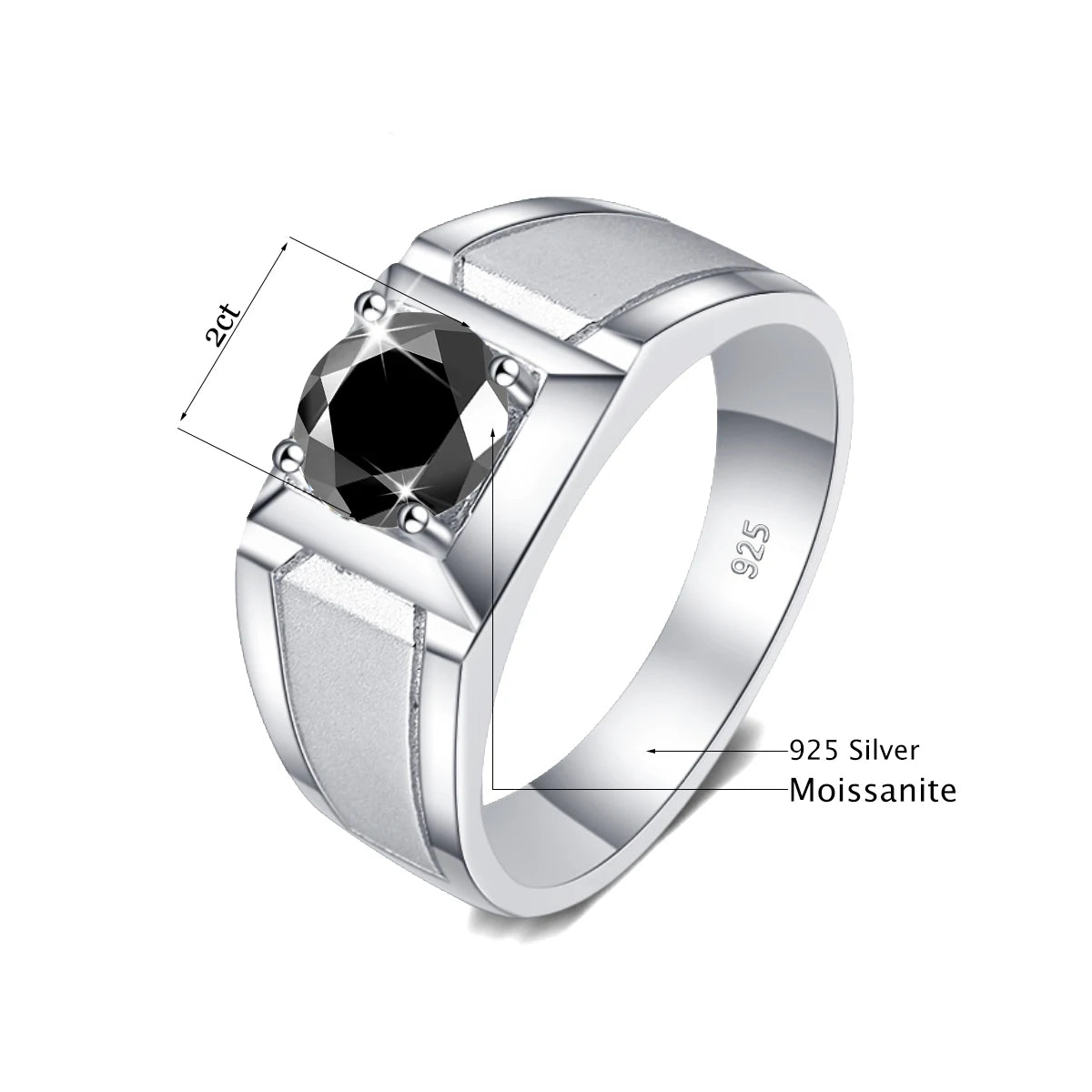 Bague Femme Moissanite 2 Carats en Argent 925 – CLEVI Paris