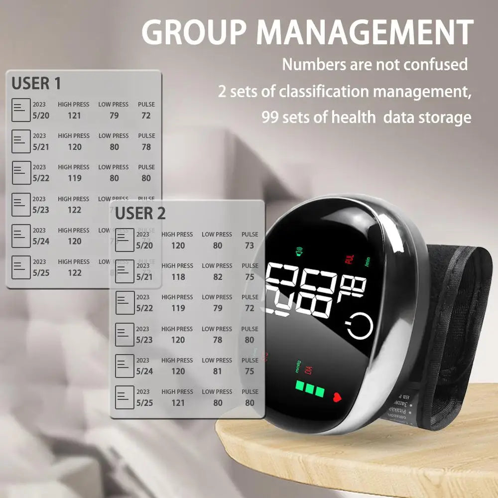 Tensiomètre Poignet Tactile Vocal Rechargeable Écran LCD Intelligent – CLEVI Paris
