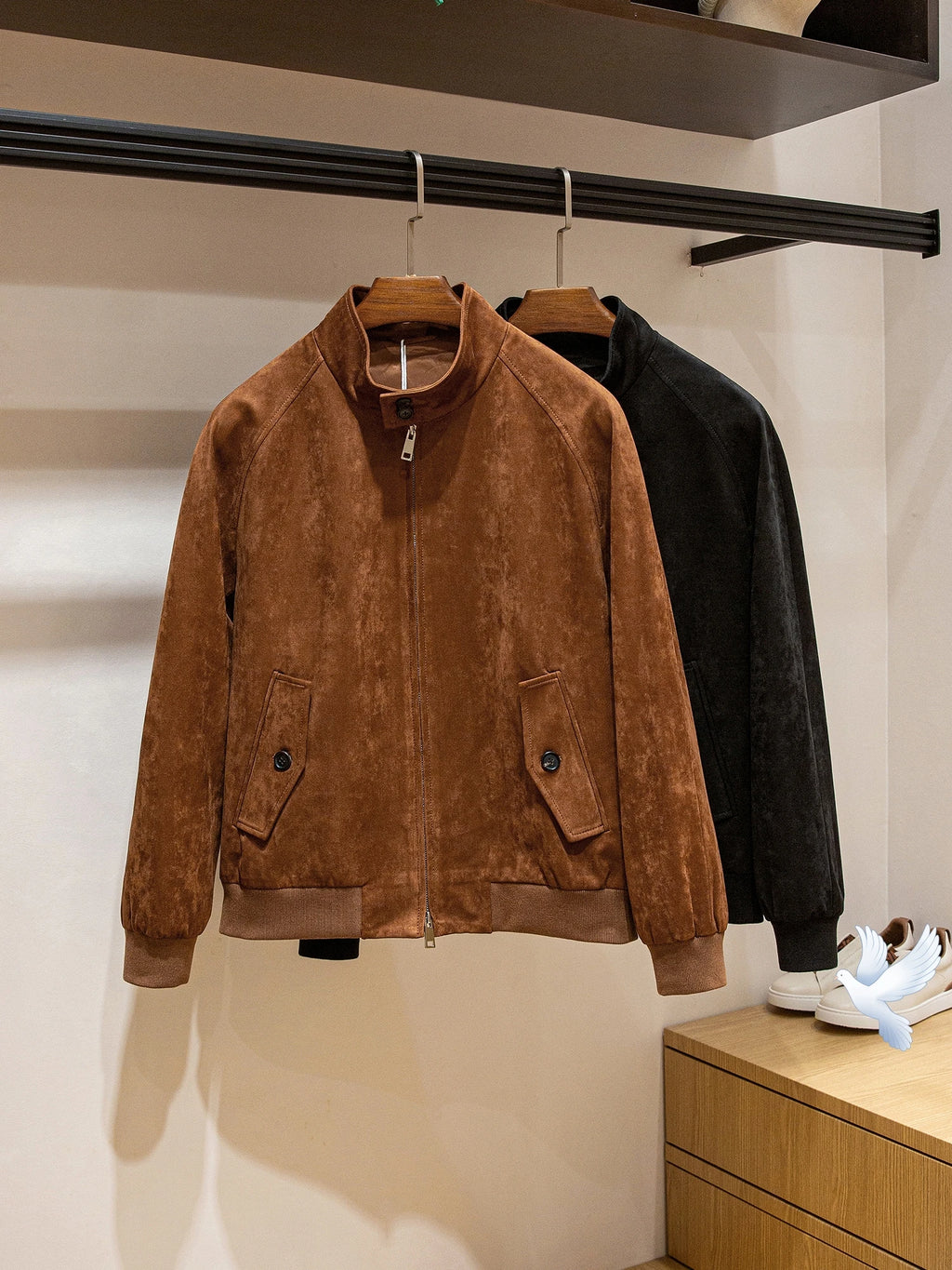 Veste Harrington homme effet daim – CLEVI Paris