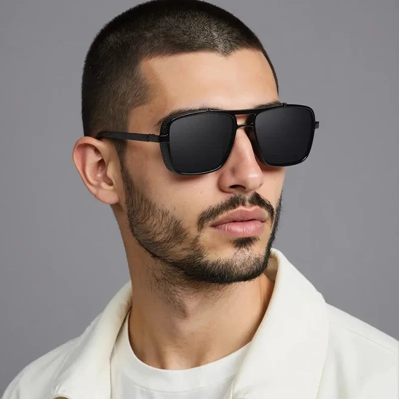 Lunettes unisexes rectangulaires rétro A-01 – CLEVI Paris