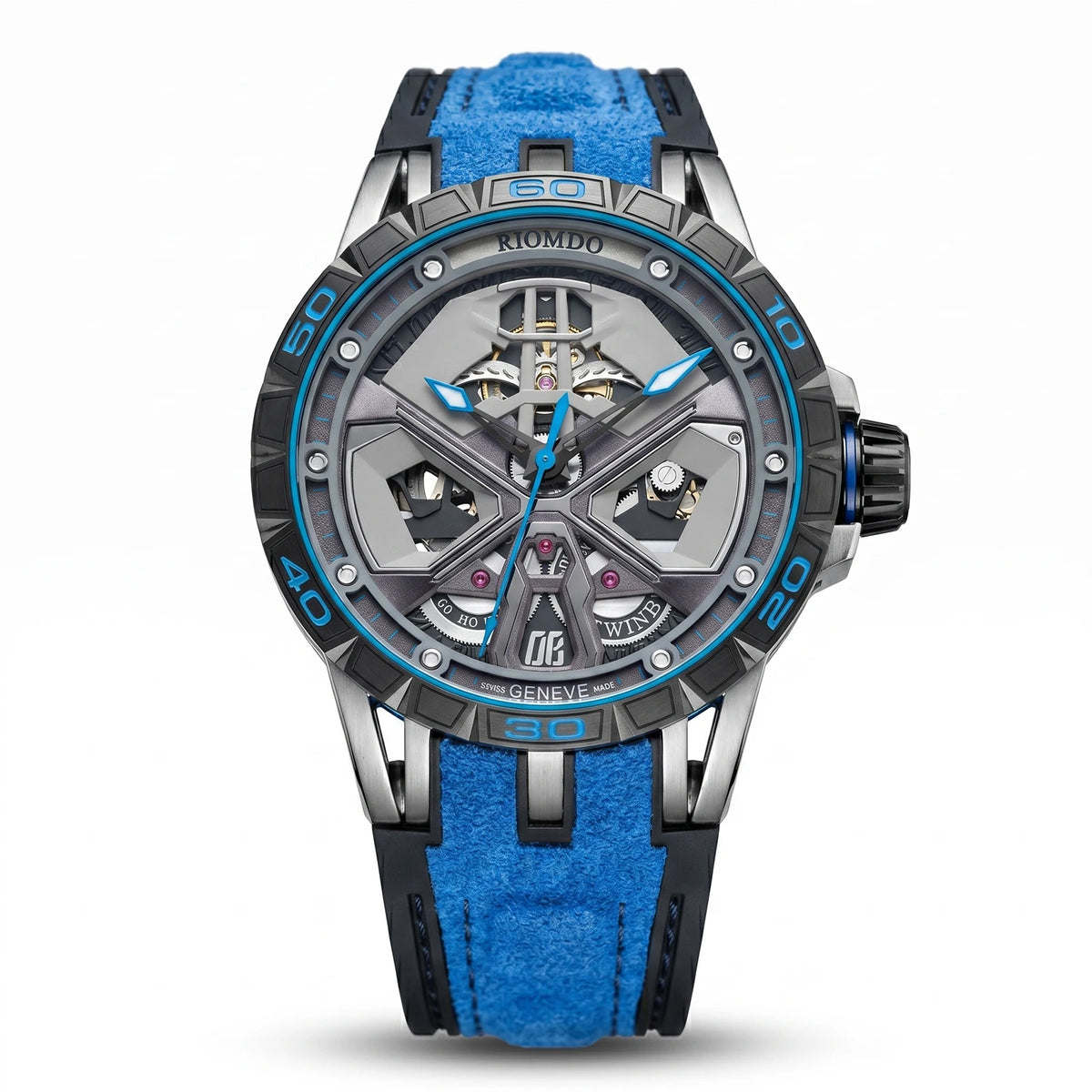 Montre Homme Automatique Squelette Grand Cadran Militaire Acier Oblvlo RD-919 – CLEVI Paris