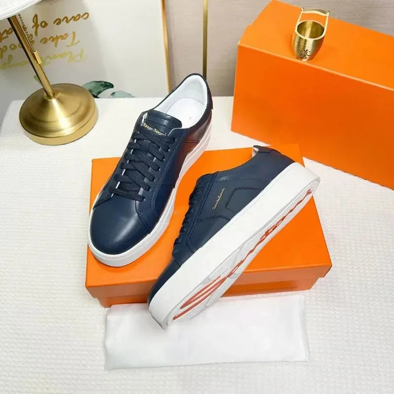 Sneakers Cuir Blanc Plateforme Unisexe – CLEVI Paris