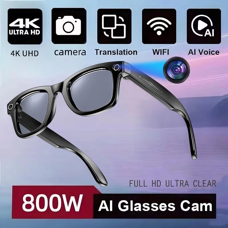 Lunettes IA 800W Caméra Double Objectif Bluetooth Traduction – CLEVI Paris