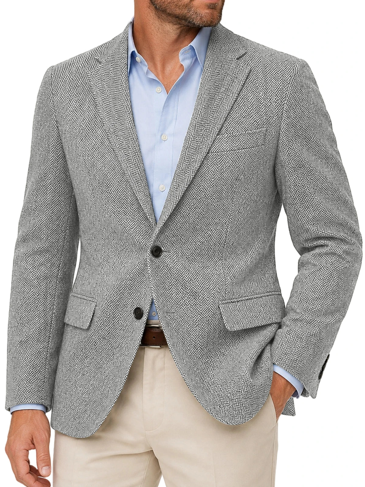 Blazer homme à chevrons et deux boutons – CLEVI Paris