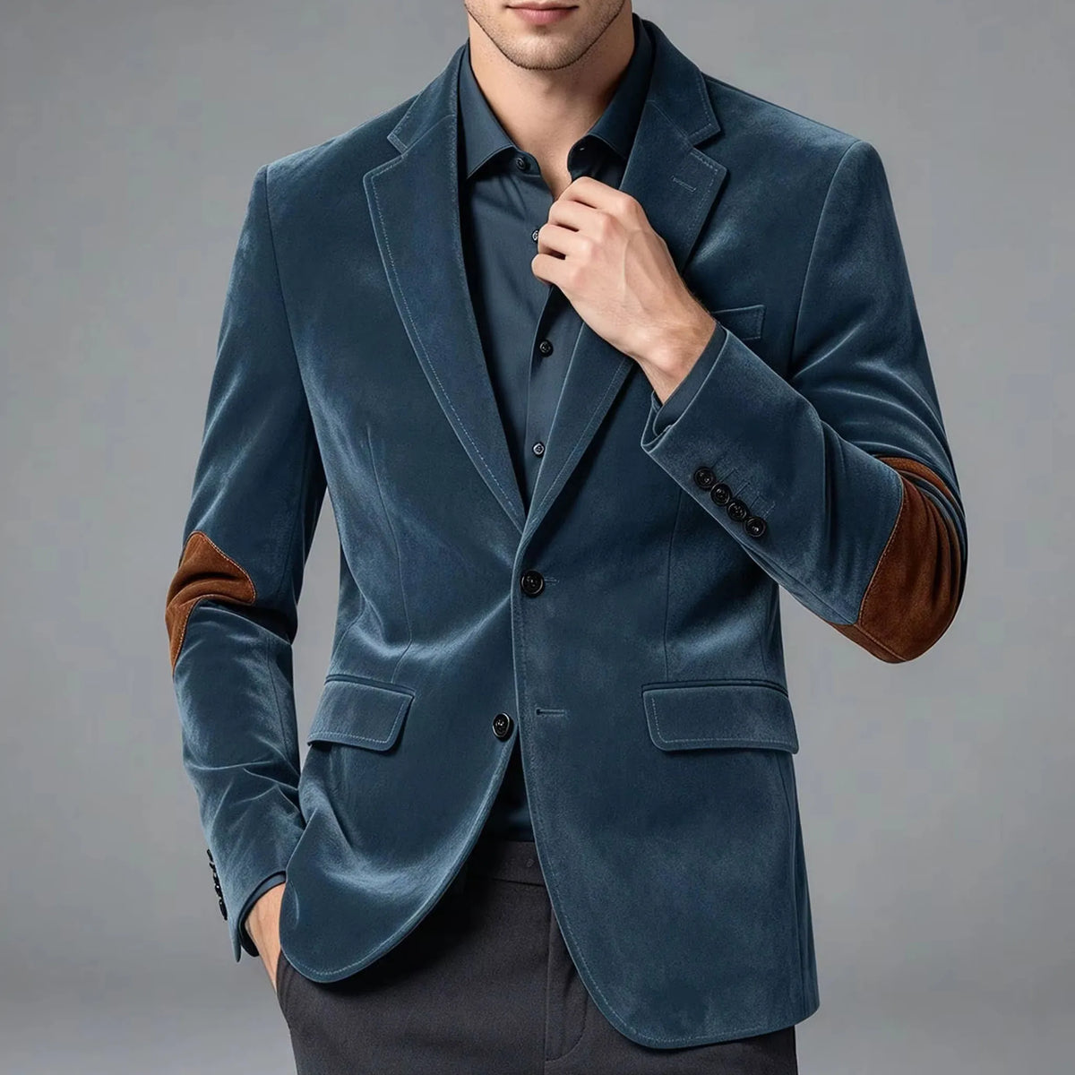 Blazer homme en velours à coudières – CLEVI Paris