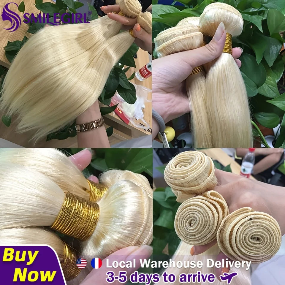 Bundles Cheveux Humains Lisses 613 Blonde Miel Smilegirl – CLEVI Paris