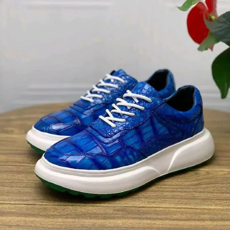 Sneakers Cuir Crocodile Homme 5 Coloris Lacets Casual – CLEVI Paris