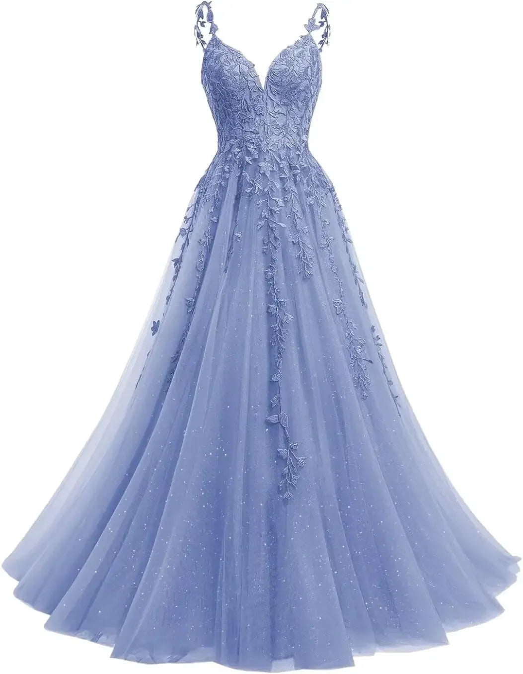 Robe de mariée en dentelle ligne A col V – CLEVI Paris